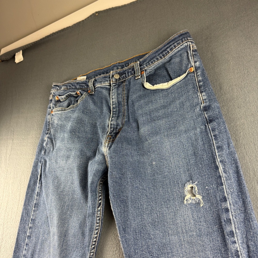 Levis 505 Jeans Men's 36x34 Blue Regular Fit Straight Leg Zipper Fly Casual Work